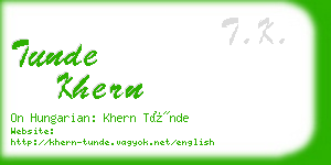 tunde khern business card